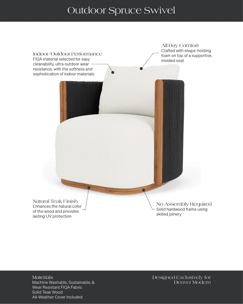 Outdoor Spruce Swivel Lounge Chair - Image 14
